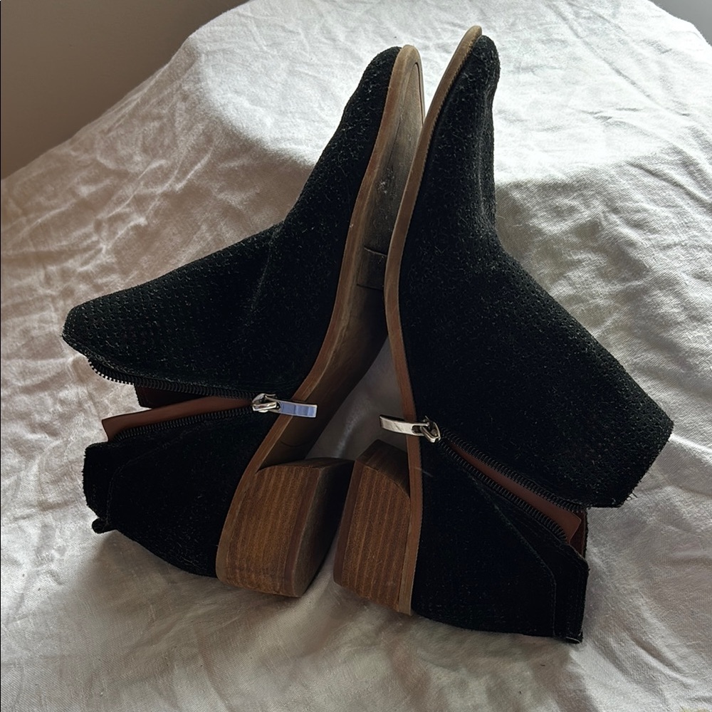 Franco Sarto Black Ankle Booties with Elastic Panels